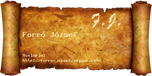 Forró József névjegykártya