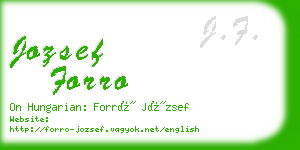 jozsef forro business card